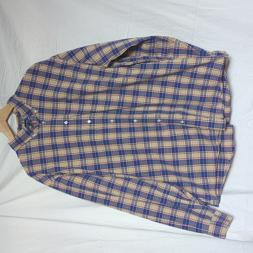 Lands' End plaid button down shirt  XXL/T 18-18.5